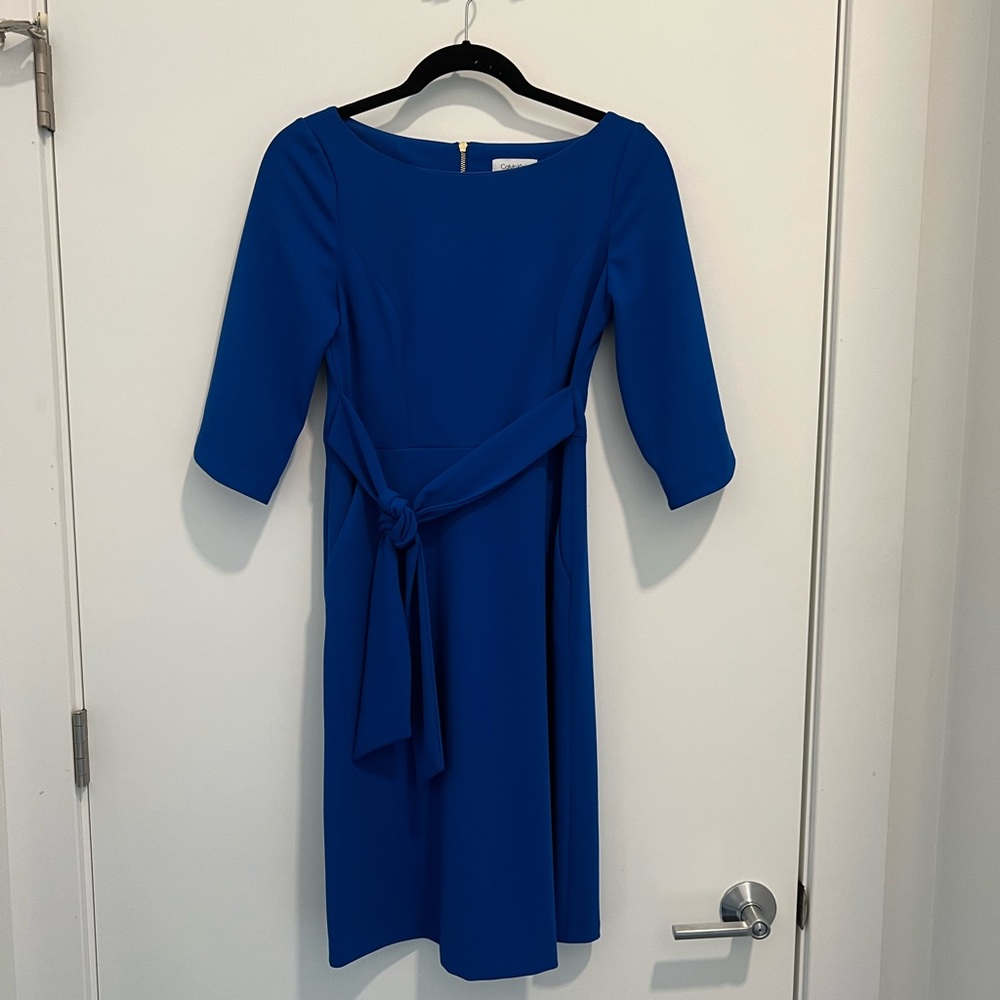 Calvin Klein tie dress blue size 2